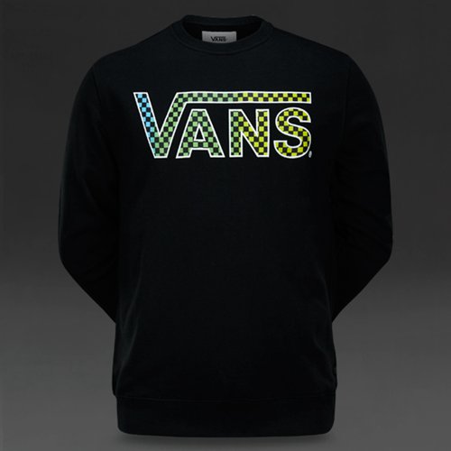 Vans Classic Crew Sweater Black / Checkerboard Gradient for Men
